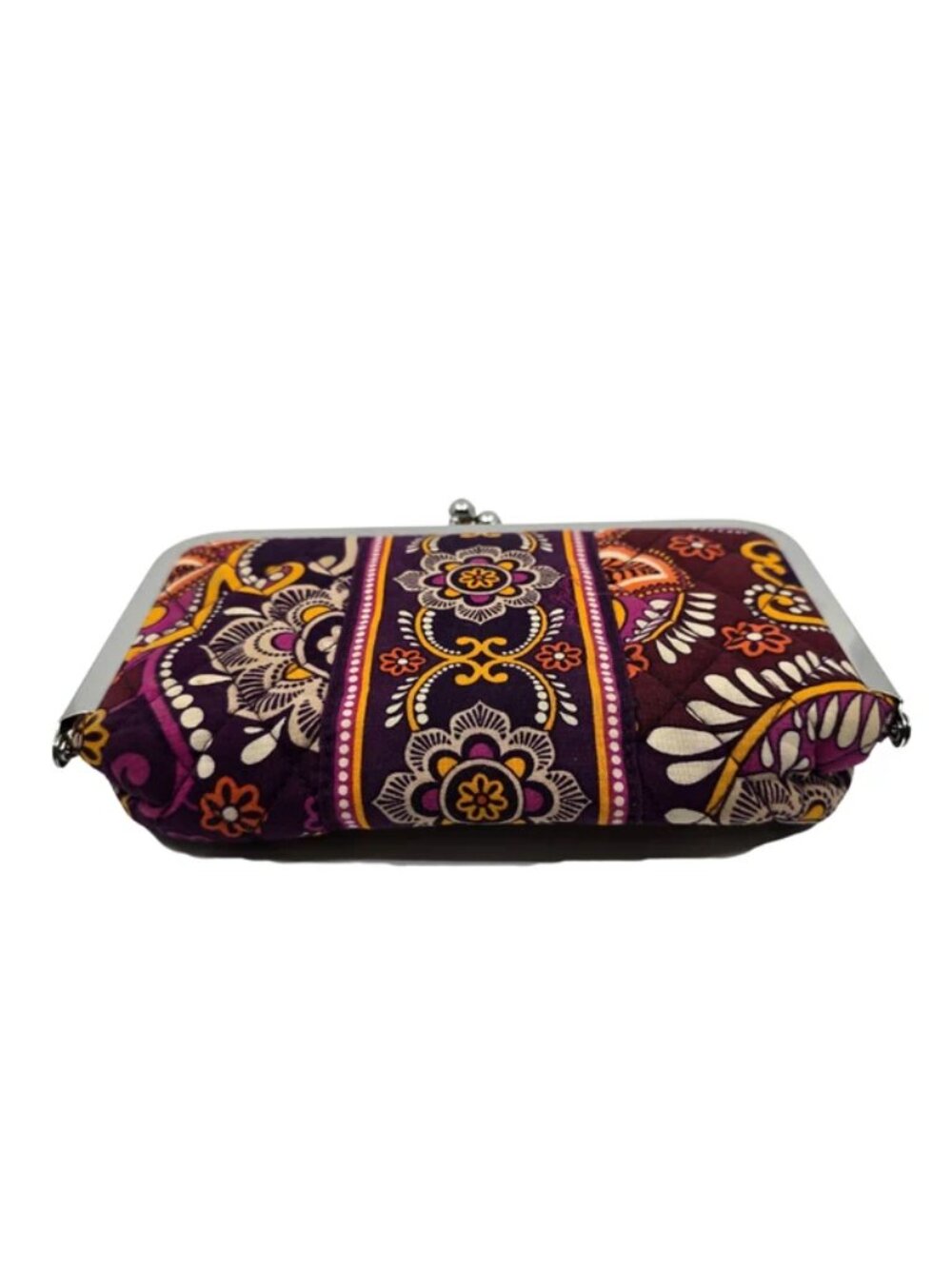Vera Bradley Kiss & Make up Kiss Lock Make Up Cosmetic Bag w. Plastic Liner - Picture 5 of 9